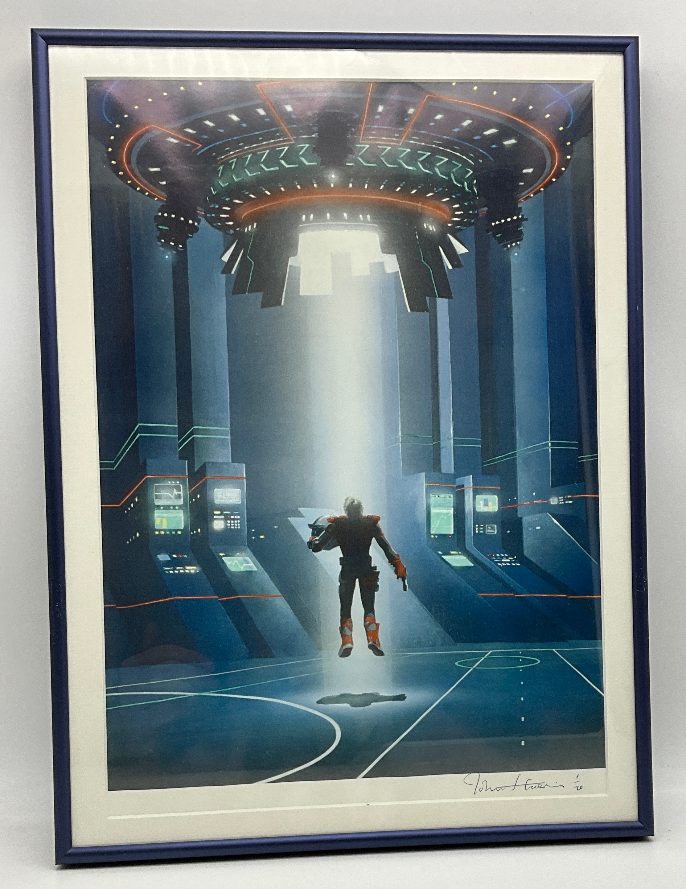 SIGNED LIMITED EDITION FRAMED SCI-FI PRINT - PHOTON I THE THIEVES OF LIGHT BY JOHN HARRIS