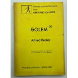 UNCORRECTED PROOF OF GOLEM 100 BY AFRED BESTER PUBLISHED BY SIMON AND SCHUSTER 1980