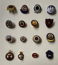BADGES (16), ENAMELLED, MANY TRADES UNION RELATED
