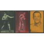 THREE 1928 CARDS FROM BOXERS EXHIBIT SERIES AL MELLO, DICK HOEYBOY FINNEGAN, BENNY BASS