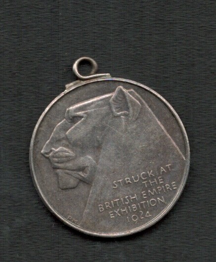 STRUCK AT THE BRITISH EMPIRE EXHIBITION 1924 SILVER MOUNTED WITH LOOP MEDAL - Image 2 of 2