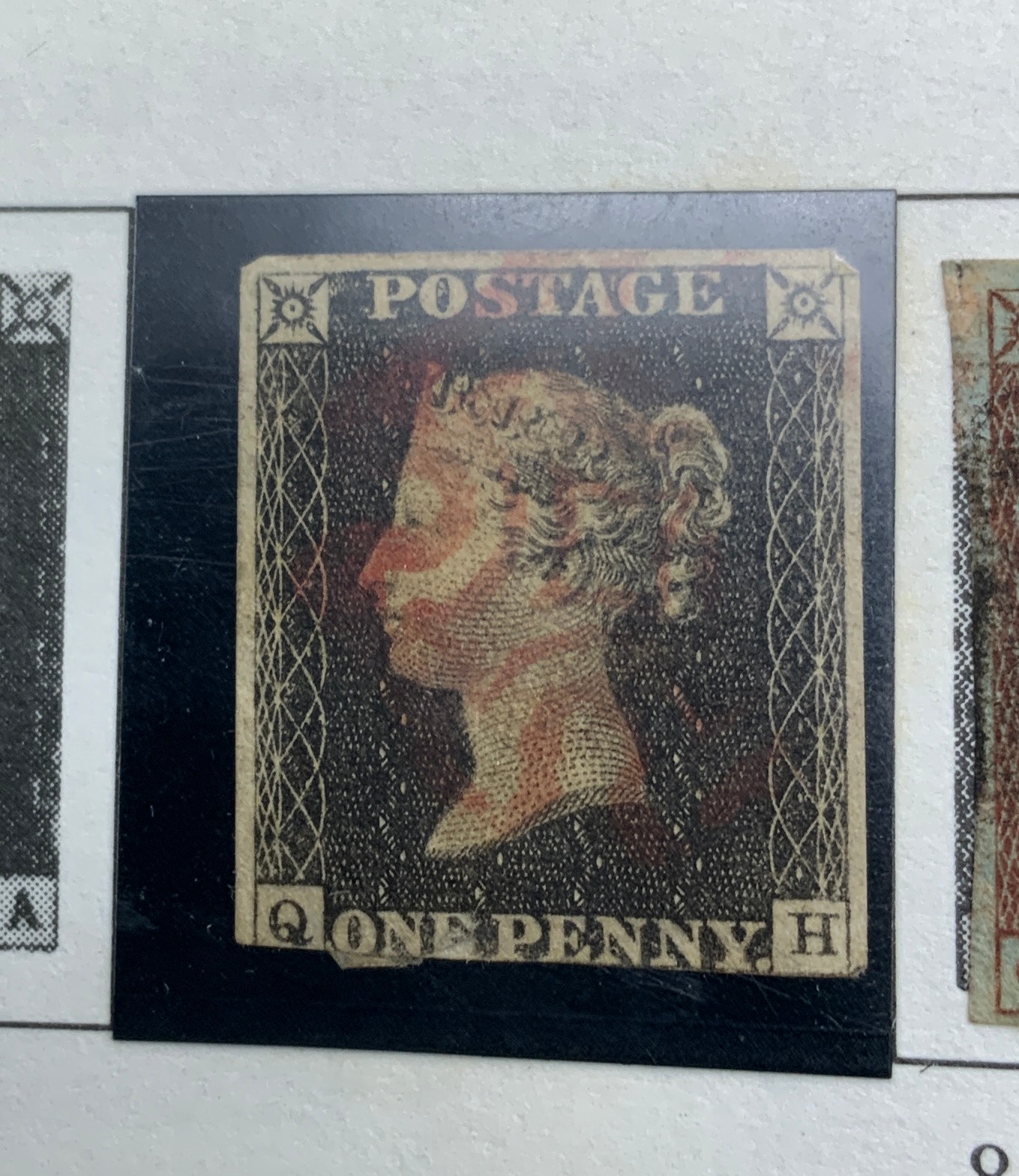 BOX OF VARIOUS STAMPS INCLUDING THREE PENNY BLACK, SOME OTHER HIGH-VALUE STAMPS - Image 15 of 47