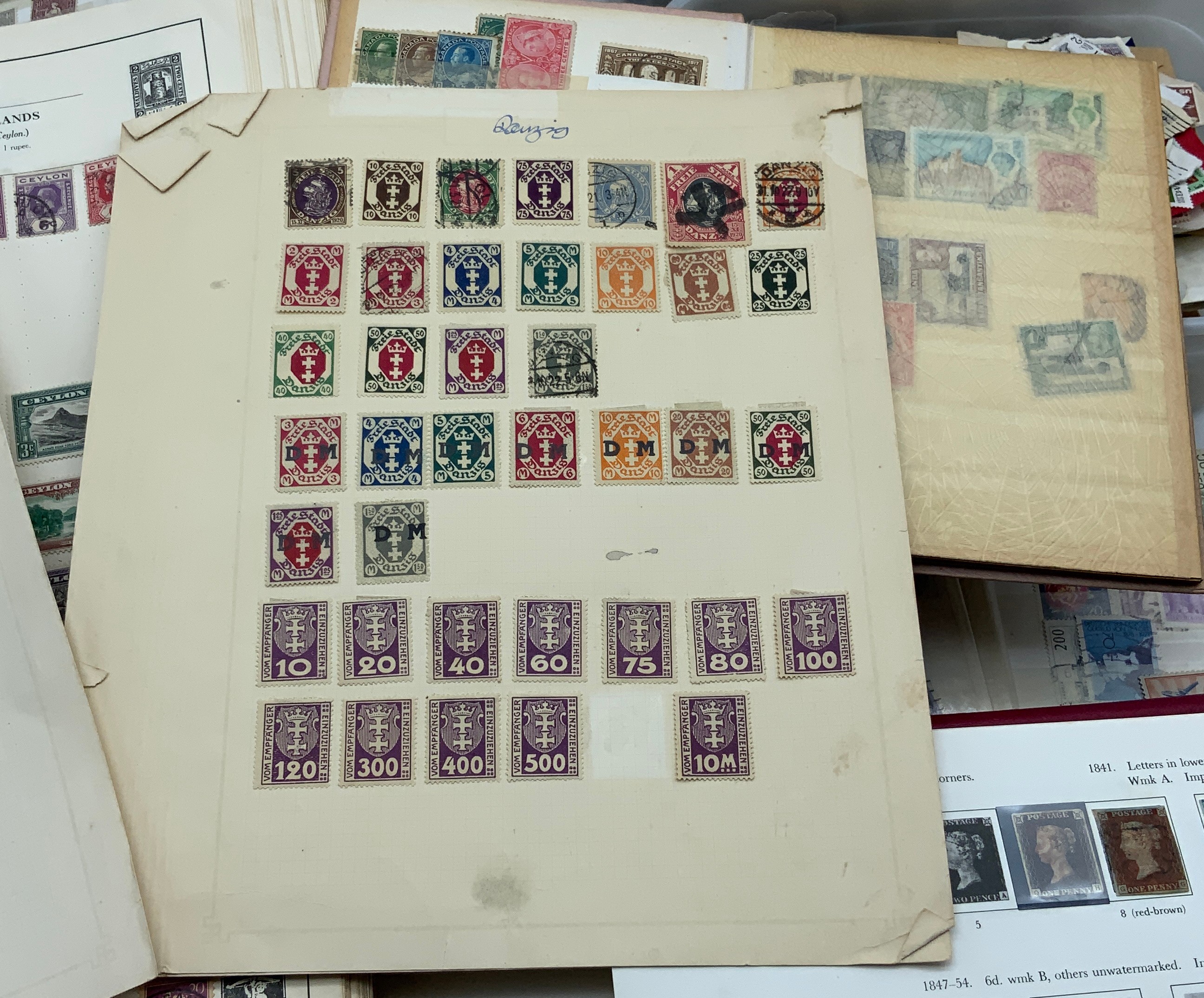 BOX OF VARIOUS STAMPS INCLUDING THREE PENNY BLACK, SOME OTHER HIGH-VALUE STAMPS - Image 47 of 47