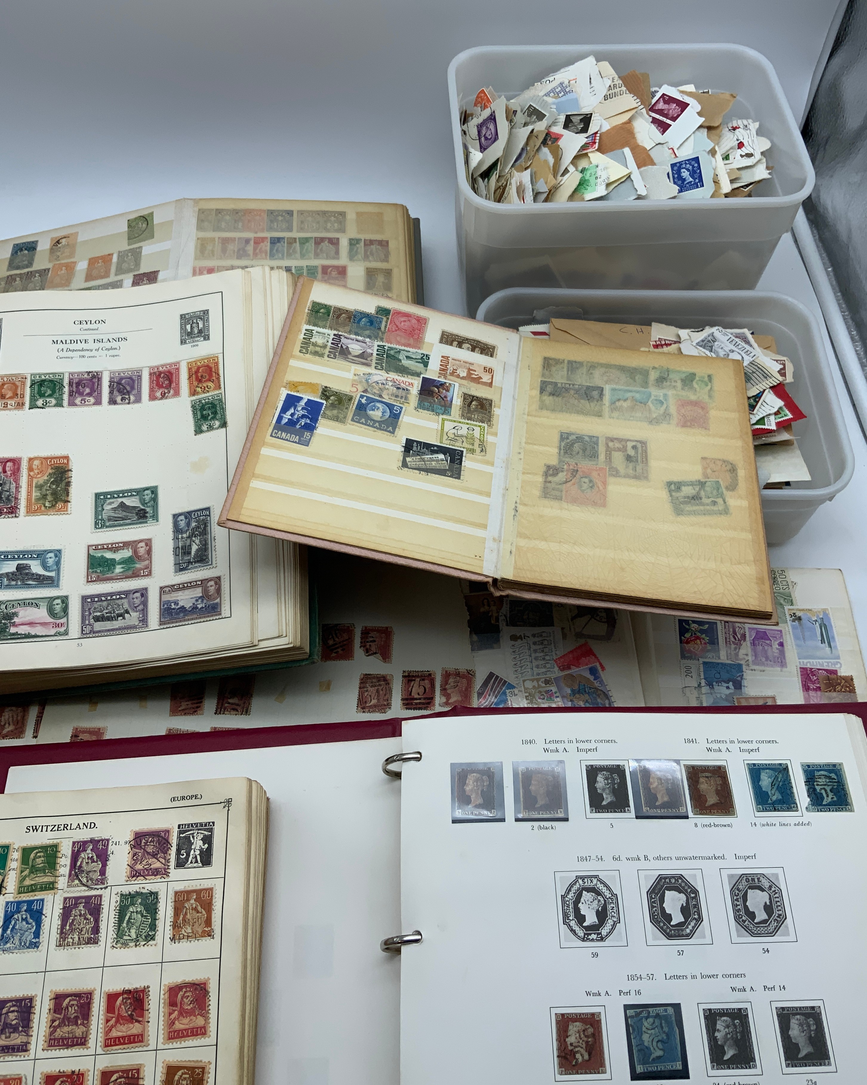 BOX OF VARIOUS STAMPS INCLUDING THREE PENNY BLACK, SOME OTHER HIGH-VALUE STAMPS - Image 44 of 47