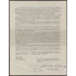 1946 ORIGINAL LETTER MIDDLE EAST PRISONERS OF WAR CAMP FAYID, EGYPT SIGNED BY REPRESENTATIVES