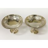 PAIR OF HM SILVER BON BON DISHES - 8 OZS APPROX