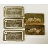 5 SILVER INGOTS - 12 OZS APPROX