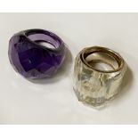 BABETTE WASSERMAN DESIGNER GLASS RING & ANOTHER