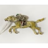 ENAMELLED HORSE & JOCKEY PENDANT