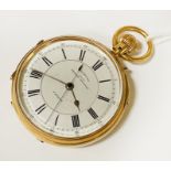 18CT GOLD POCKET WATCH ''IMPROVED 51286 CENTRE SECONDS''