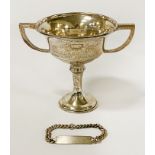 H/M SILVER TROPHY & SILVER ID BRACELET - 5 OZS APPROX