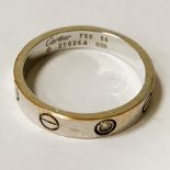 WITHDRAWN 10CT GOLD CARTIER LOVE RING WITH DIAMOND - NO PAPERWORK - SIZE N - 4.5 GRAMS APPROX