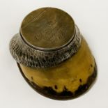 SILVER HORSE HOOF INKWELL ''THE FAVOURITE HACKNEY'' DIED 1872, AGED 22 YEARS