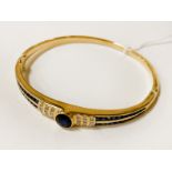 18CT GOLD BANGLE WITH DIAMONDS & SAPPHIRES - APPROX 18.8 GRAMS