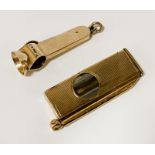 TWO 9CT GOLD CIGAR CUTTERS