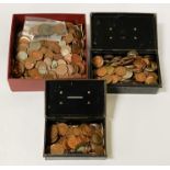 TRAY OF MIXED COINS - BRITISH & OTHERS