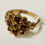 9CT GOLD RUBY RING - SIZE N / O - 3 GRAMS APPROX