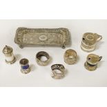 COLLECTION OF WHITE METAL ITEMS