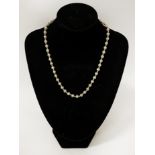 9CT GOLD BEAD & GOLD CLASP NECKLACE 40CM LONG
