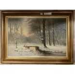 ''WINTER SNOW SCENE'' OIL ON CANVAS - SIGNED L.APOL 61CM X 41CM