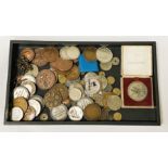 QTY OF COIN MEDALS ETC