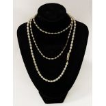 PEARL NECKLACE WITH A 14CT CLASP & ANOTHER PEARL NECKLACE