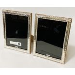 PAIR LARGE HM SILVER PHOTO FRAMES - 23.5CMS (H) X 18CMS (W) APPROX