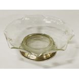 SILVER & CUT GLASS DISH