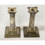 PAIR OF H/M SILVER CANDLESTICKS 16CMS (H) APPROX