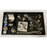 TRAY OF SILVER INTERESTING ITEMS