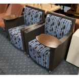PAIR OF RETRO ARMCHAIRS WITH TRAY