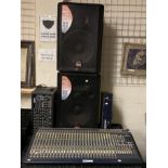 PAIR OF WHARFDALE PRO SPEAKERS & BEHRINGER MIXING DESK & POWER SUPPLY P.A SYSTEM A/F