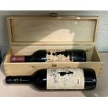 TWO BOTTLES OF RED WINE - VINTAGE