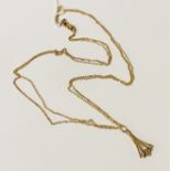 9CT GOLD PENDANT & CHAIN - 2.5 GRAMS APPROX