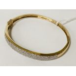 9 CARAT GOLD & DIAMOND BANGLE 12.7 GRAMS