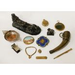 INTERESTING COLLECTION WITH MINIATURE PICTURE & OTHER ITEMS