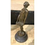 BRONZE MUSICIAN GIRL 20CMS (H) APPROX