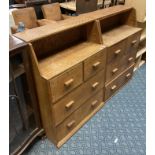 PAIR OF FOUR DRAWER SHOP CHEST OF DRAWERS