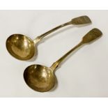 WILLIAM 1V (1836) PAIR OF SMALL SILVER LADLES 3OZS APPROX