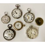 BOX OF A/F SILVER POCKET WATCHES WITH OTHER