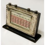 HM SILVER DESK CALENDER 15CM (H) APPROX