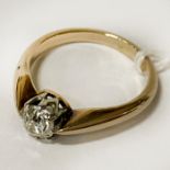 14 CARAT 0.60 POINTS OLD CUT DIAMOND RING SIZE P 3.4 GRAMS APPROX