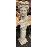 CAESAR BUST ON LARGE CORINTHIAN COLUMN