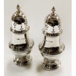 PAIR OF ROBINSON & CO SOLID SILVER SUGAR SIFTERS - 10 OZS APPROX & 15.5 CMS (H)