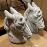 PAIR OF ORNATE HORSE HEADS