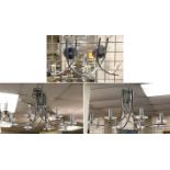 CHROME & GLASS CHANDELIERS & WALL LIGHTS