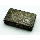 18TH CENTURY SILVER EQUINE FEATURED SNUFF BOX