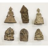 6 BRONZE MINIATURE BUDDAHS