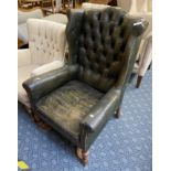 LEATHER WING BACK ARMCHAIR