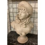 LARGE ALABASTER FIGURAL HEAD - 53 CMS (H) APPROX